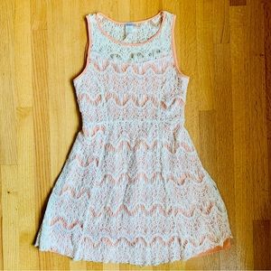 Melon and cream crocheted dress